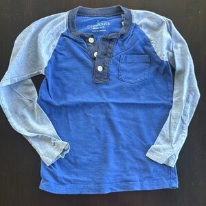 Crewcuts Long Sleeve Blue and Gray Tee